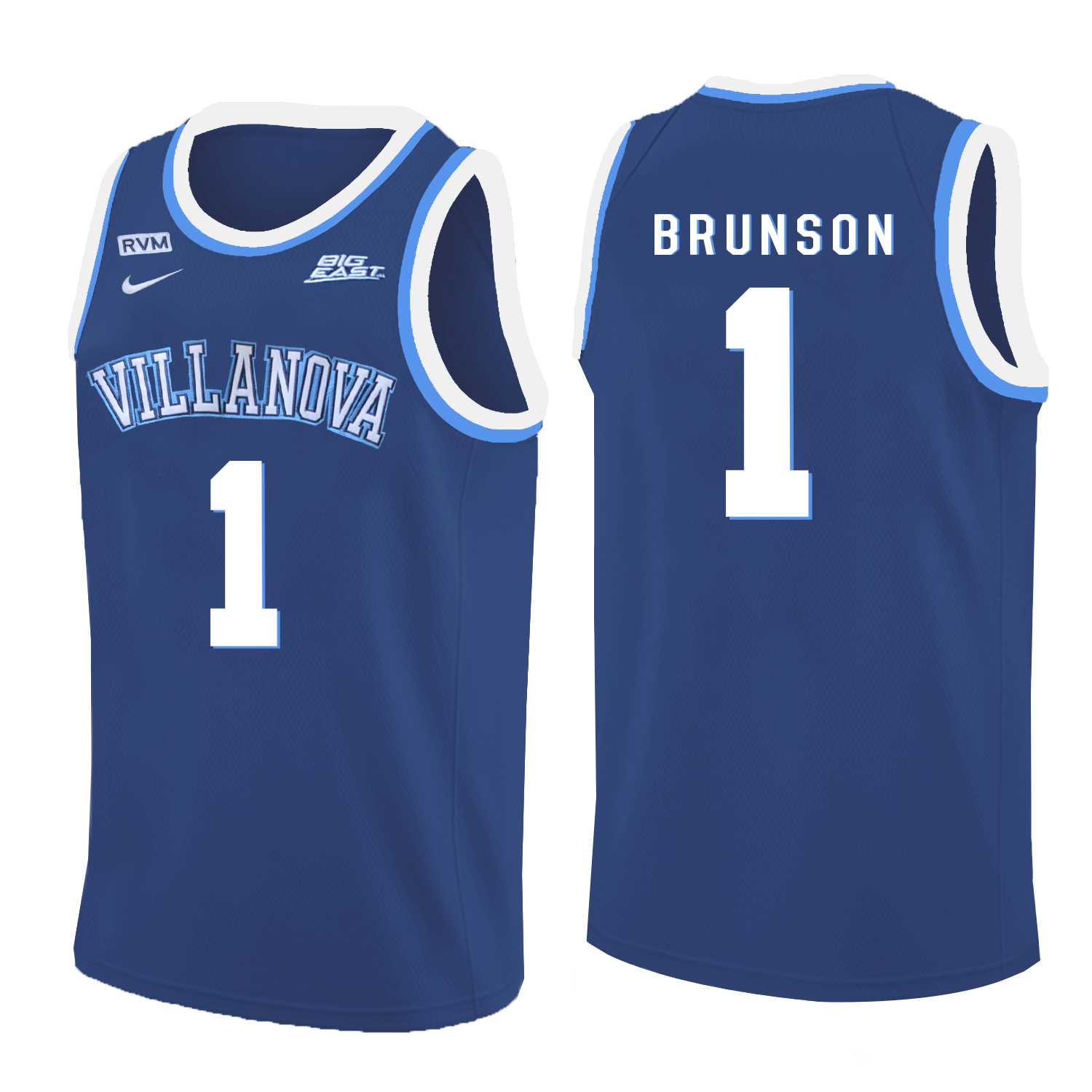 Villanova Wildcats #1 Jalen Brunson Blue College Basketball Jersey